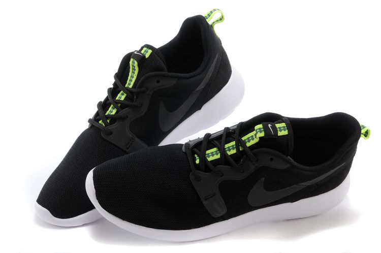 2014 Nike Roshe Run Hyperfuse Mesh And Suede Uppers Black Men Shoes 3M Reflective Shoes